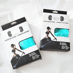 2- Piece Set MTA Fitness 3-Pack Resistance Bands - Teal